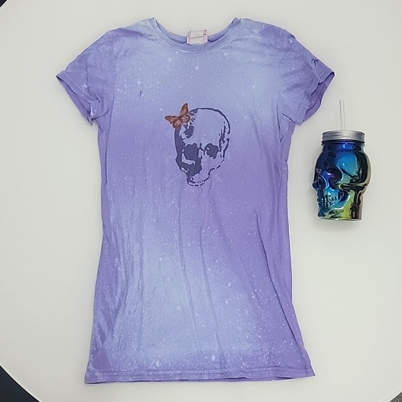 Fender Tops - Fender purple splatter skull tee